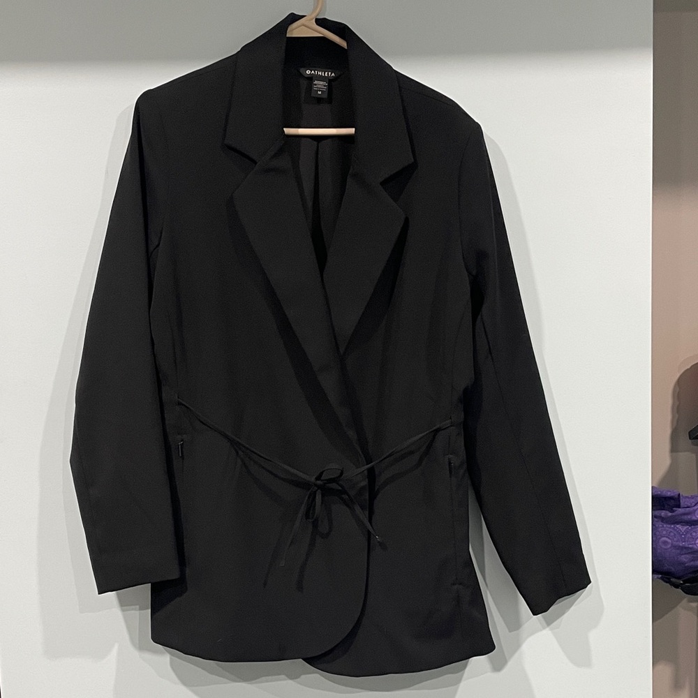Athleta Endless Black Women's Blazer with Tie Waist
